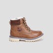 Bottines zipp&eacute;es doubl&eacute;es marron gar&ccedil;on