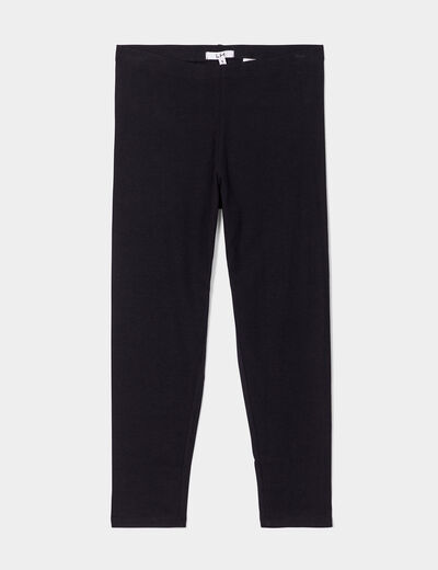 Legging 7/8ème taille élastiquée noir femme