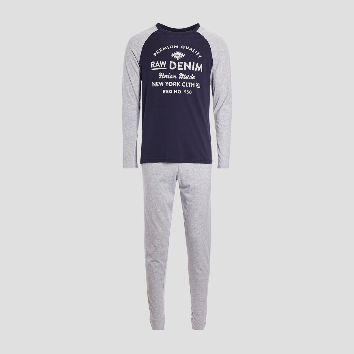 Ensemble pyjama 2 pièces bleu marine homme