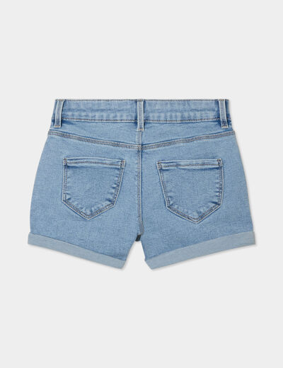 Short en jean denim 5 poches denim bleach fille