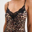 Nuisette courte d&eacute;tails dentelle marron femme