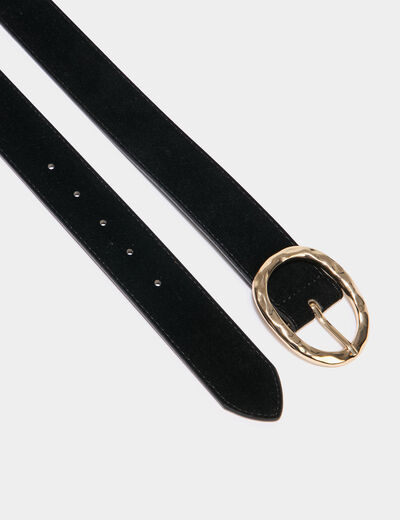 Ceinture effet velours noir femme