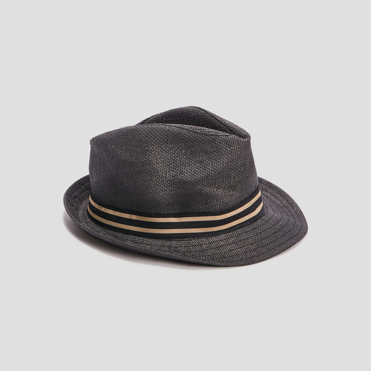 Chapeau trilby tressé gris foncé homme
