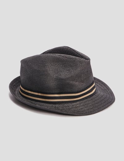 Chapeau trilby tressé gris foncé homme