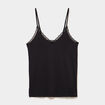 Haut de pyjama d&eacute;bardeur &agrave; bretelles noir femme