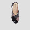 Sandales à talons pied large noir femme