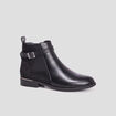 Bottines plates avec strass et boucles noir femme