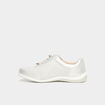 Tennis basses pied large en cuir blanc femme