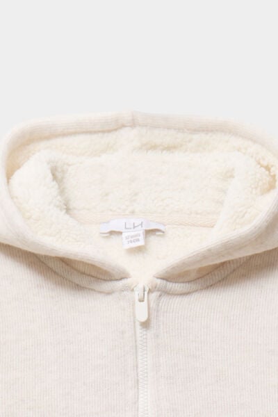 Gilet c&ocirc;tel&eacute; doubl&eacute; &agrave; capuche beige b&eacute;b&eacute; gar&ccedil;on