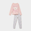 Ensemble pyjama pantalon et t-shirt rose clair fille