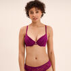 Soutien-gorge maxi push up dentelle violet fonc&eacute; femme