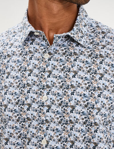 Chemise ajust&eacute;e manches longues multicolore homme