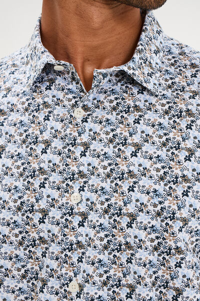 Chemise ajust&eacute;e manches longues multicolore homme