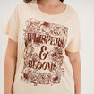 T-shirt manches courtes col rond coton ivoire femme grande taille