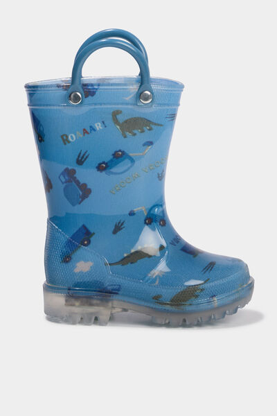 Bottes de pluie lumineuses bleu b&eacute;b&eacute; gar&ccedil;on
