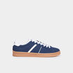 Tennis basses à lacets effet daim bleu marine homme