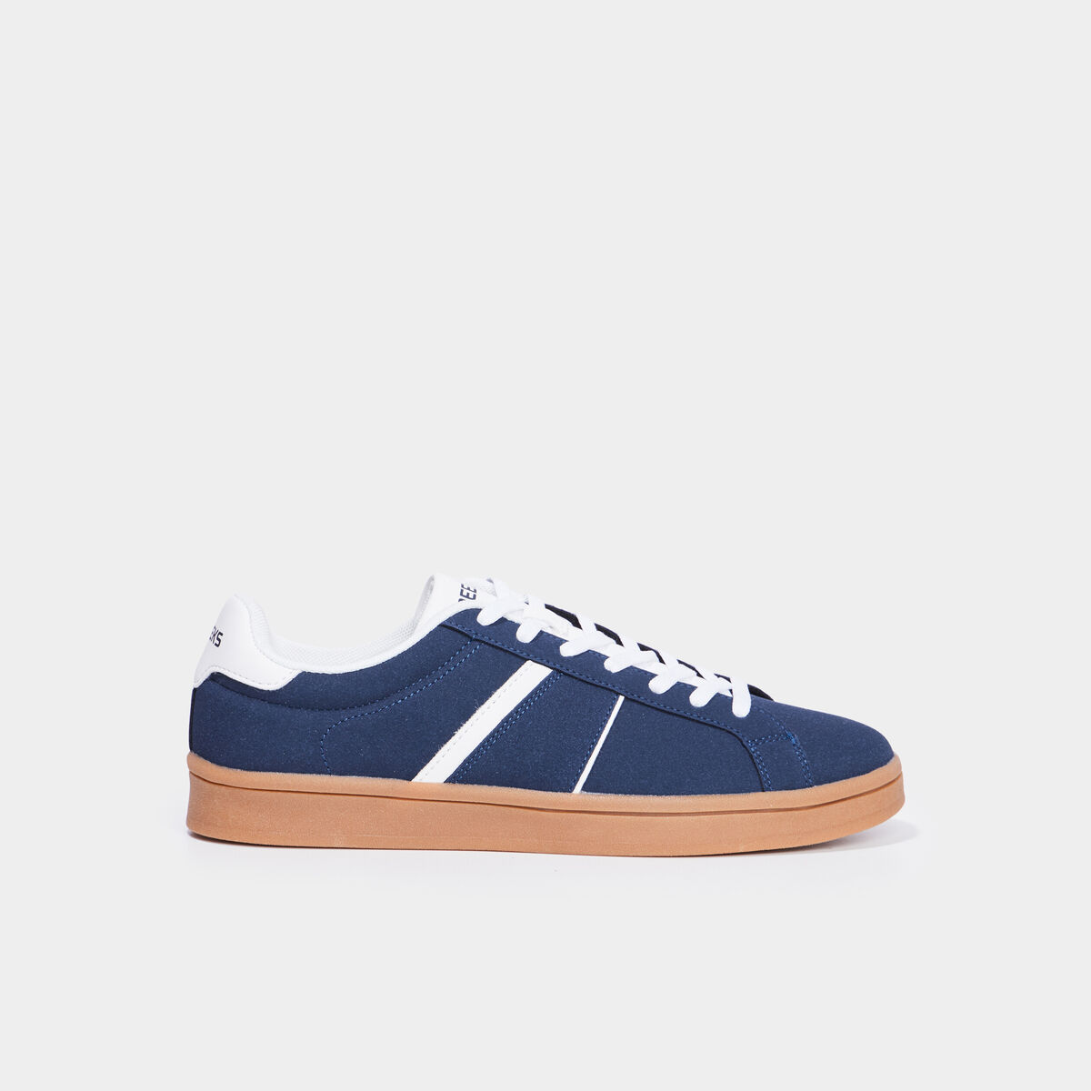 Tennis basses à lacets effet daim bleu marine homme