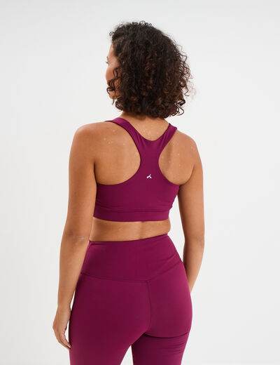 Brassi&egrave;re de sport dos nageur violet fonc&eacute; femme