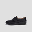 Chaussures confort compens&eacute;es &agrave; scratch noir femme