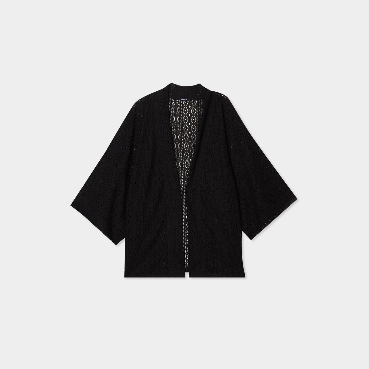 Veste ample esprit kimono dentelle noir femme