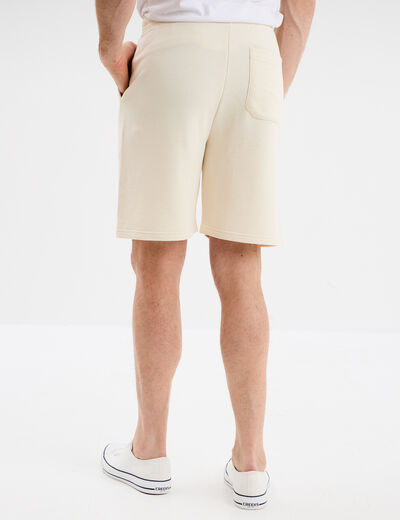 Short de jogging en molleton ecru homme