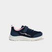 Baskets running &agrave; scratchs bleu marine fille