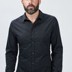Chemise stretch manches longues noir homme