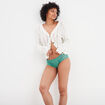 Shorty en coton avec dentelle vert menthe femme
