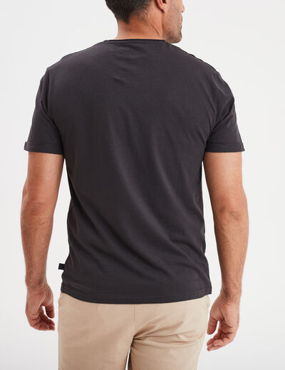 T-shirt col rond manches courtes Liberto gris foncé homme