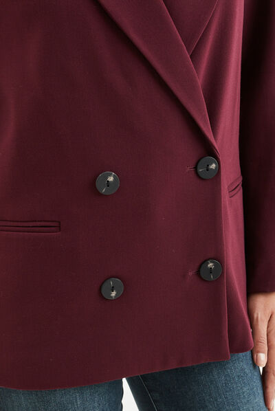 Veste blazer double boutonnage Liberto prune femme