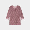 T-shirt manches longues à revers bordeaux femme