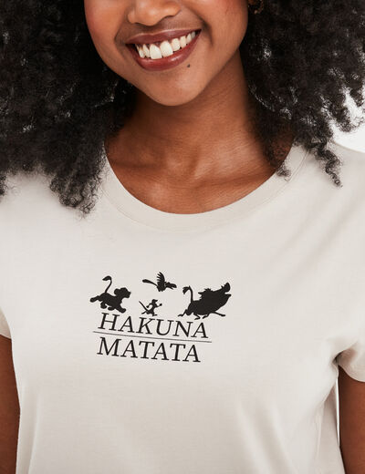 T-shirt manches courtes coton Roi lion sable femme