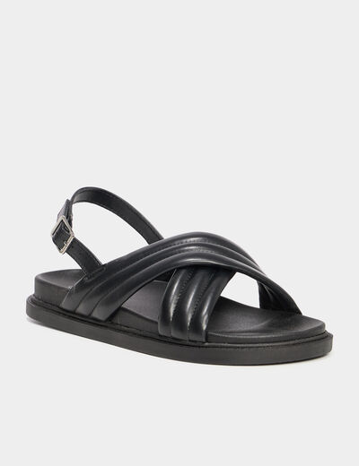 Sandales plates noir femme