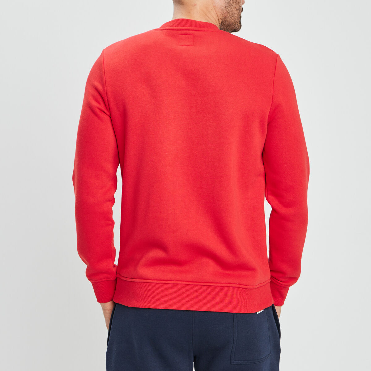 Sweat &agrave; col rond rouge homme