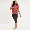 Ensemble pyjama corsaire et t-shirt rose framboise femme grande taille