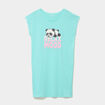 Chemise de nuit courte coton bleu turquoise femme