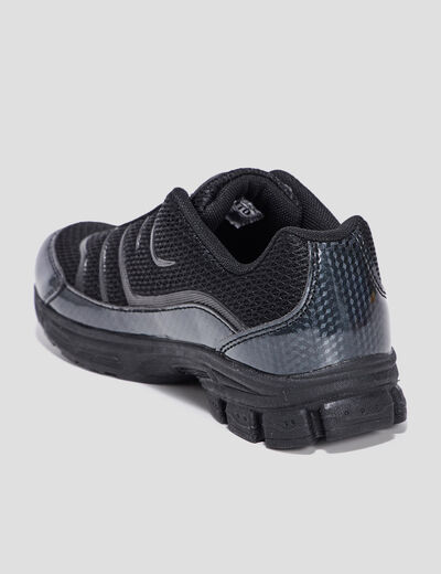 Baskets running lacets élastiquées noir garçon