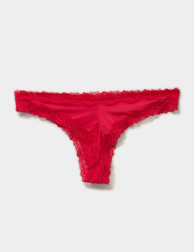 Lot 3 tangas avec dentelle rouge femme