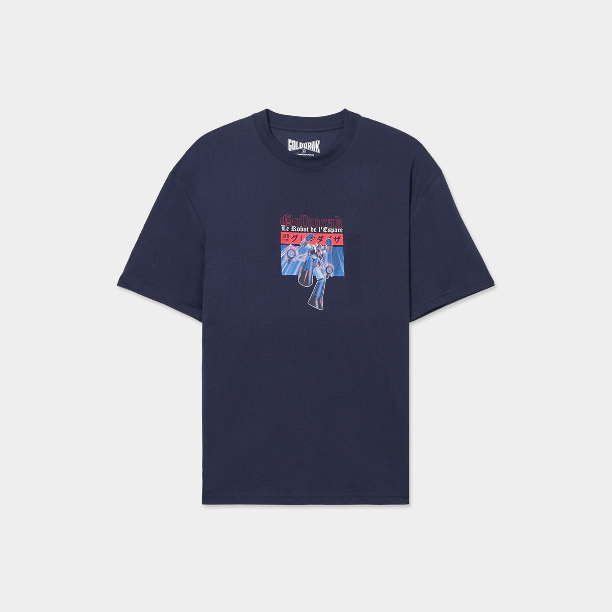 T-shirt manches courtes coton Goldorak bleu marine homme