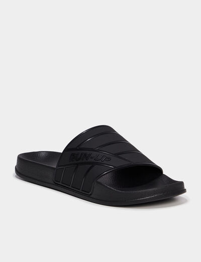 Mules &agrave; bride large bout rond noir homme