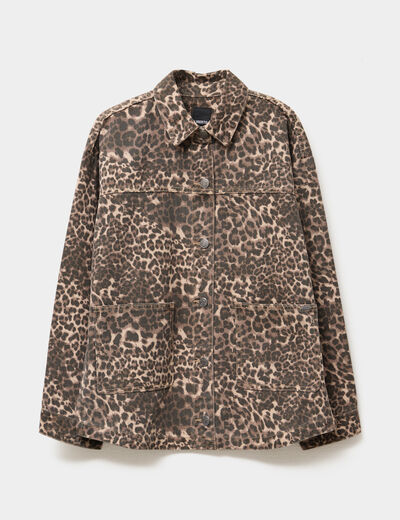 Surchemise en jean coton marron femme