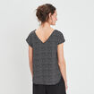 Blouse manches courtes avec dentelle noir femme