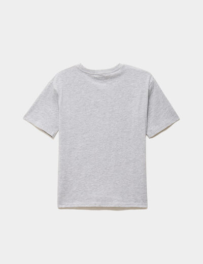 T-shirt oversize manches courtes coton gris gar&ccedil;on