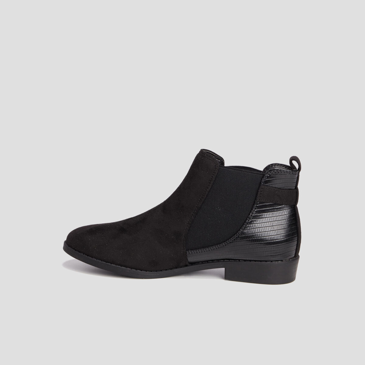 Bottines chelsea avec boucles noir femme