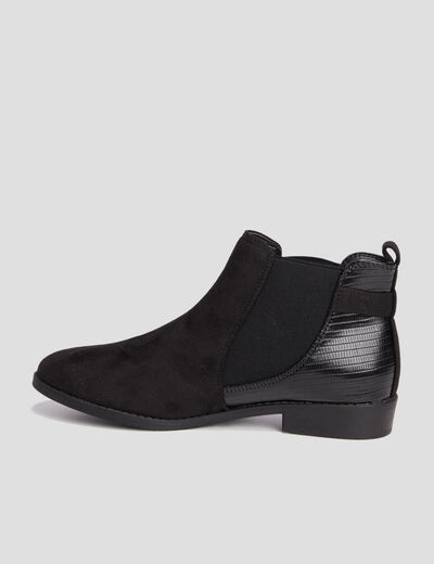 Bottines chelsea avec boucles noir femme