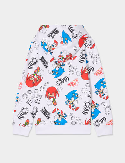 Sweat hoodie à capuche Sonic Knuckles blanc garçon