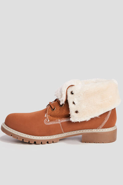 Bottines fourrées marron clair femme