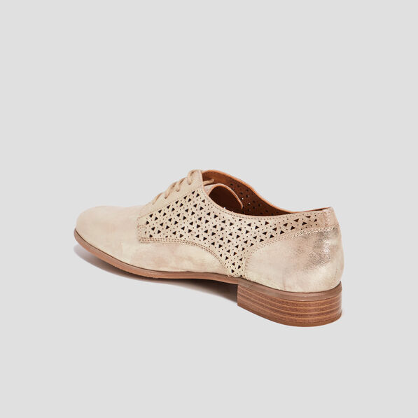 derbies perforees en cuir jaune or femme Derbies perforées en cuir jaune or femme