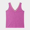 Débardeur col en V bretelles larges violet femme