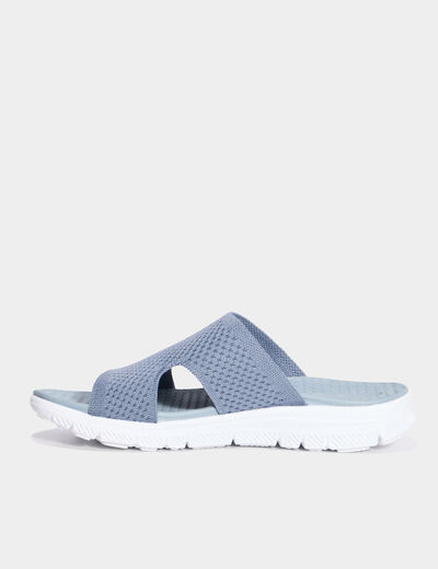 Chaussons mules confort gris femme